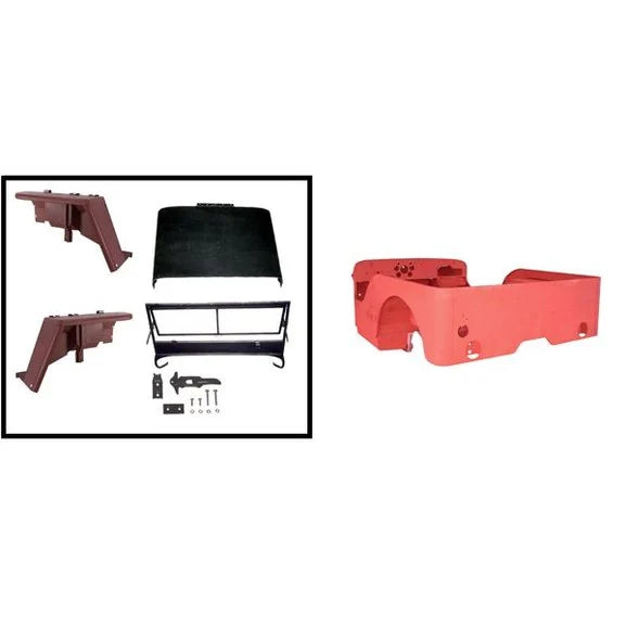 OMIX 12001.04 Steel Body Tub Kit with Hood, Fenders, Windshield & Tailgate for 41-45 Ford GWP