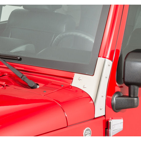 Load image into Gallery viewer, Kentrol Stainless Steel Windshield Supports for 07-18 Jeep Wrangler JK
