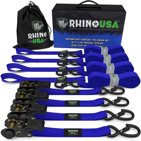 Load image into Gallery viewer, Rhino USA Medium Duty 1&quot; x 15&#39; Ratchet Tie-Down Set
