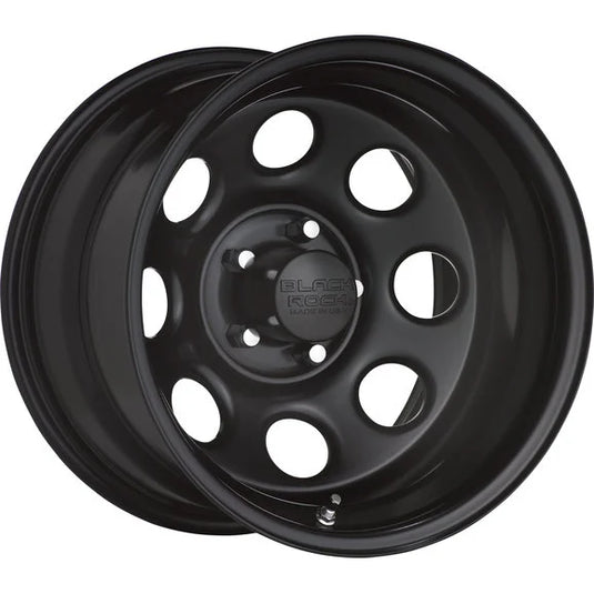 Black Rock 997 Type 8 Steel Wheel in Matte Black for 99-10 Jeep Vehicles with 5x5 Bolt Pattern