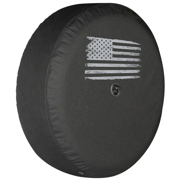 Load image into Gallery viewer, Boomerang Enterprises Distressed American Flag Logo Tire Cover for 18-21 Jeep Wrangler JL
