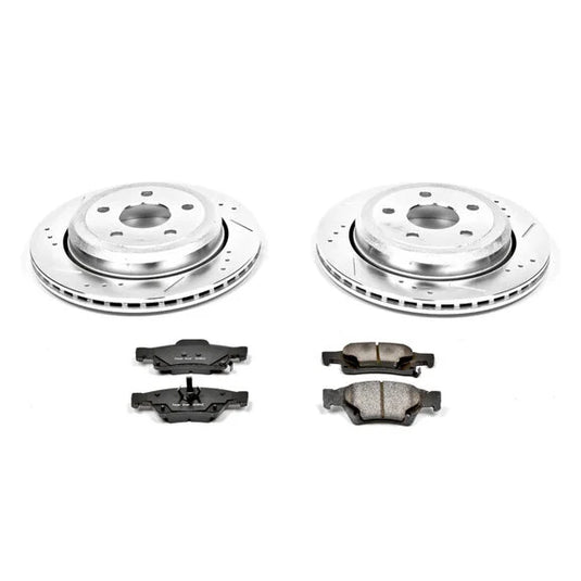 Power Stop K5953 Rear Z23 Evolution Sport Performance 1-Click Brake Kit with Vented Rotors for 11-14 Jeep Grand Cherokee WK2