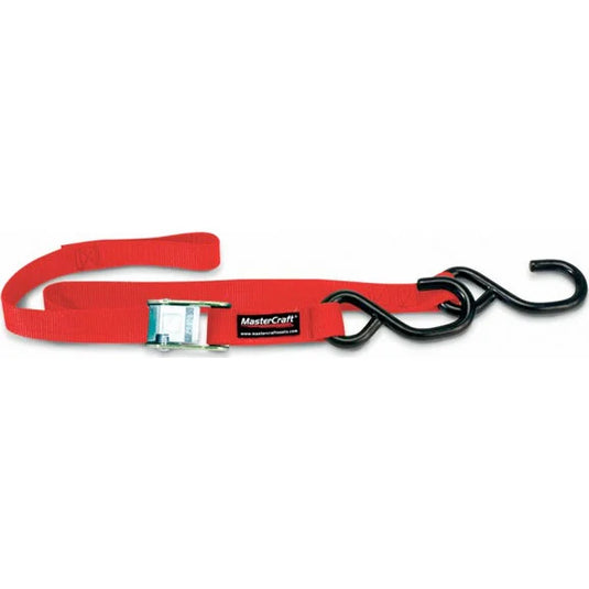 MasterCraft 400001 1"x6' Strap with Vinyl Coated S Hooks in Red