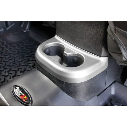 Rugged Ridge 11152.18 Rear Cup Holder Accent in Silver for 11-18 Jeep Wrangler JK
