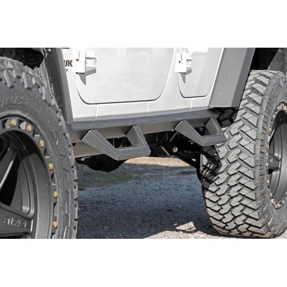 Load image into Gallery viewer, Rough Country 90765B Contoured Drop Steps for 07-18 Jeep Wrangler Unlimited JK
