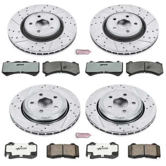 Power Stop K5958-26 Front & Rear Z26 Street Warrior Performance Brake Kit for 12-18 Grand Cherokee WK