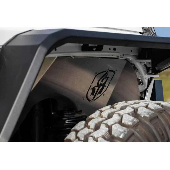 Road Armor Stealth Body Armor Inner Fender Liners for 18-20 Jeep Wrangler JL & Gladiator JT- Bare Stainless Steel