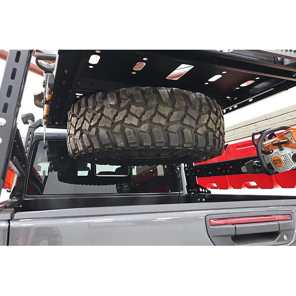 Load image into Gallery viewer, LoD Offroad JTC2021 Black Ops Bed Rack Tire Carrier Mount for 20-24 Jeep Gladiator JT
