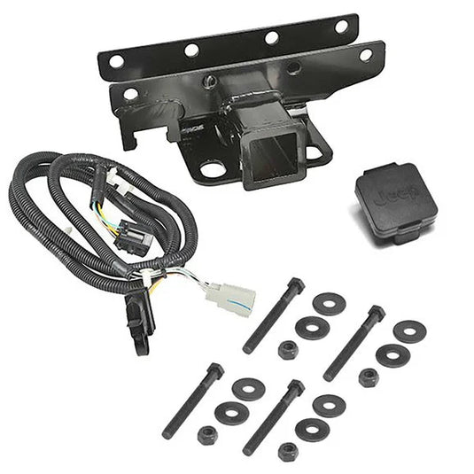 Rugged Ridge 11580.52 Receiver Hitch with Wiring Harness & Jeep Logo Plug for 07-18 Jeep Wrangler JK