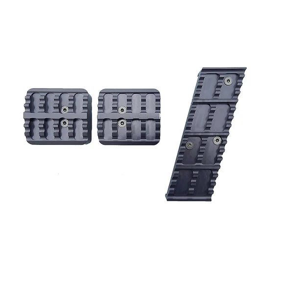 Load image into Gallery viewer, New Century Manufacturing Billet Pedal Pads in Anodized Gray for 84-06 Jeep Cherokee XJ &amp; Wrangler TJ
