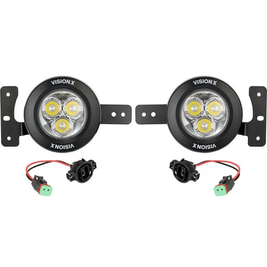 Vision X 5504184 Factory Upgrade Bracket Kit (with CG2-CPM310 Fog Lights) With OE Plastic Bumper for 18-21 Jeep Wrangler JL & Gladiator JT
