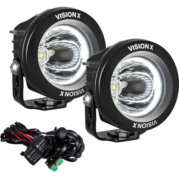 Load image into Gallery viewer, Vision X 9891729 3.7&quot; Round Optimus Series Halo LED Lamp Kit
