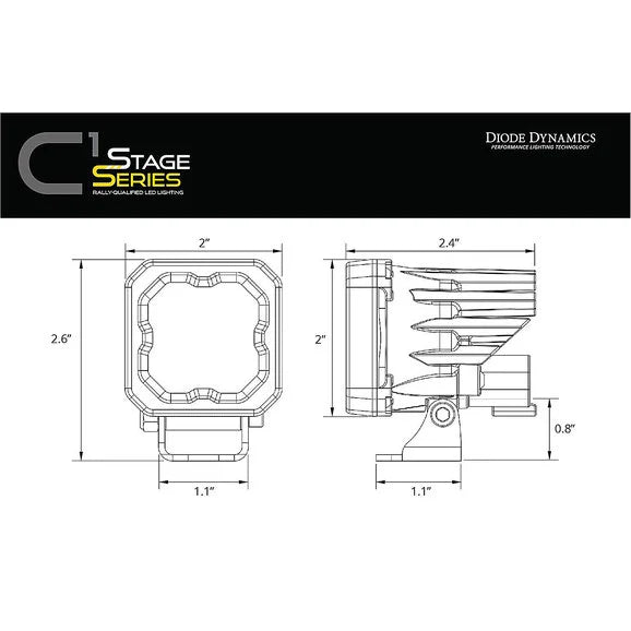 Load image into Gallery viewer, Diode Dynamics DD7423P Stage Series C1R White Flood Standard LED Pod Kit
