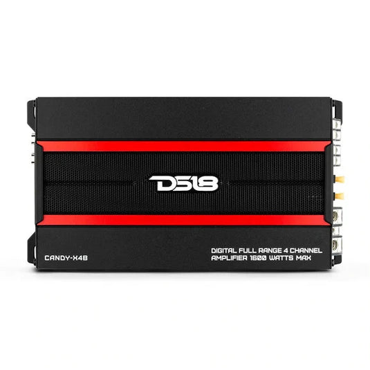 DS18 CANDY-X4B Compact Full-Range Class D 4-Channel Car Amplifier- 1600 Watts