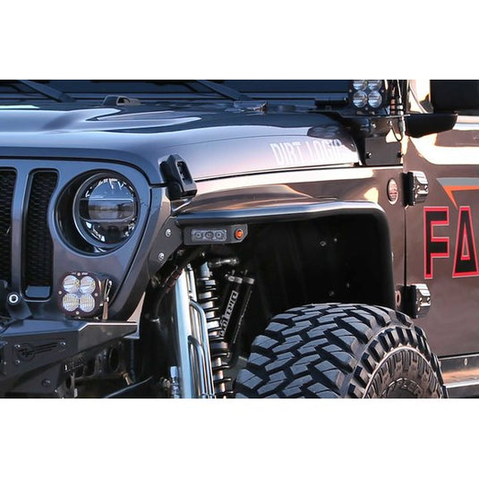 Fabtech FTS24212 Front Steel Tube Fenders for 18-22 Jeep Wrangler JL and Gladiator JT