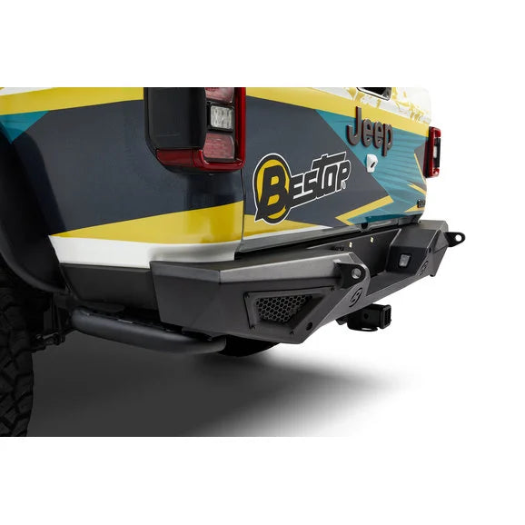 Load image into Gallery viewer, Bestop 44962-01 HighRock 4x4 Granite Series Rear Bumper for Jeep Gladiator JT
