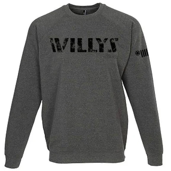 Jeep Merchandise Mens Jeep Willys Crew Sweatshirt in Heather Grey