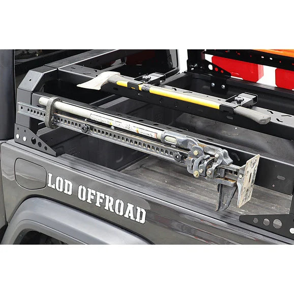 Load image into Gallery viewer, LoD Offroad JHL2021 Black Ops Bed Rack Hi-lift Jack Mounts for 20-23 Jeep Gladiator JT
