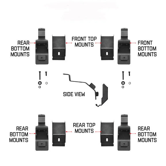 Go Rhino 5910010T SRM Gutter Mount Bracket Kit- 4 PCS