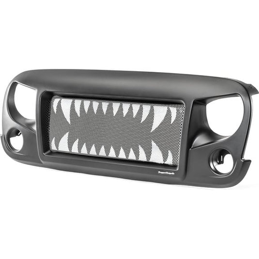 Rugged Ridge 12034.34 Spartan Grille with Teeth Mesh Insert Kit for 07-18 Jeep Wrangler JK