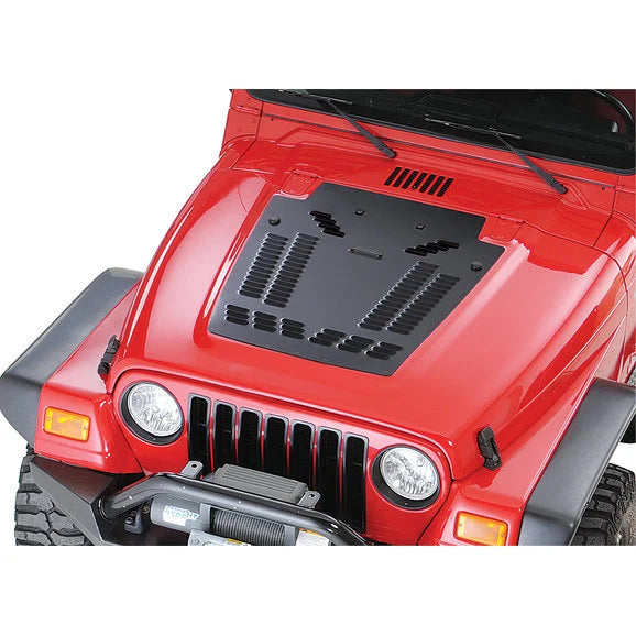 Load image into Gallery viewer, HyLine OffRoad Louvered Hood Panel for 97-02 Jeep Wrangler TJ with Dual Washer Nozzle
