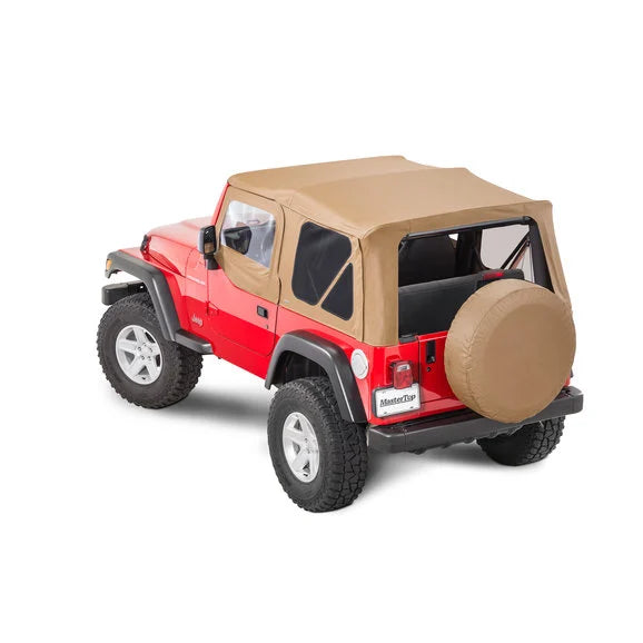 Load image into Gallery viewer, MasterTop Premium Replacement Soft Top with Tinted Windows &amp; Upper Door Skins for 97-06 Jeep Wrangler TJ
