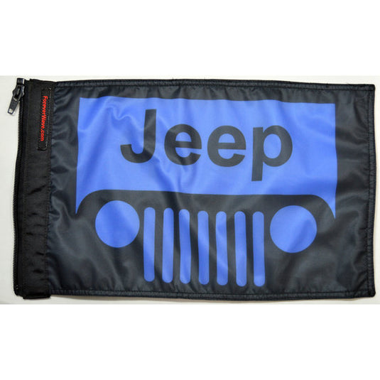 Forever Wave 12" x 18" Colored Jeep Grille Logo Flags