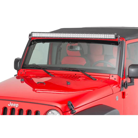 Load image into Gallery viewer, Quadratec J5 LED Light Bar with 2 Bolt Style Windshield Mounting Brackets for 07-18 Jeep Wrangler JK
