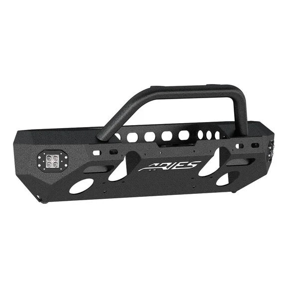 Load image into Gallery viewer, Aries 2082094 TrailChaser Aluminum Front Bumper with Grille Guard &amp; LED Corners for 18-24 Jeep Wrangler JL Unlimited &amp; Gladiator JT
