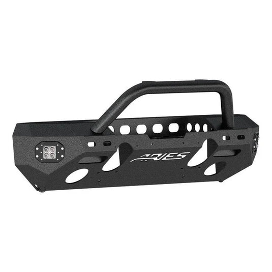 Aries 2082094 TrailChaser Aluminum Front Bumper with Grille Guard & LED Corners for 18-24 Jeep Wrangler JL Unlimited & Gladiator JT