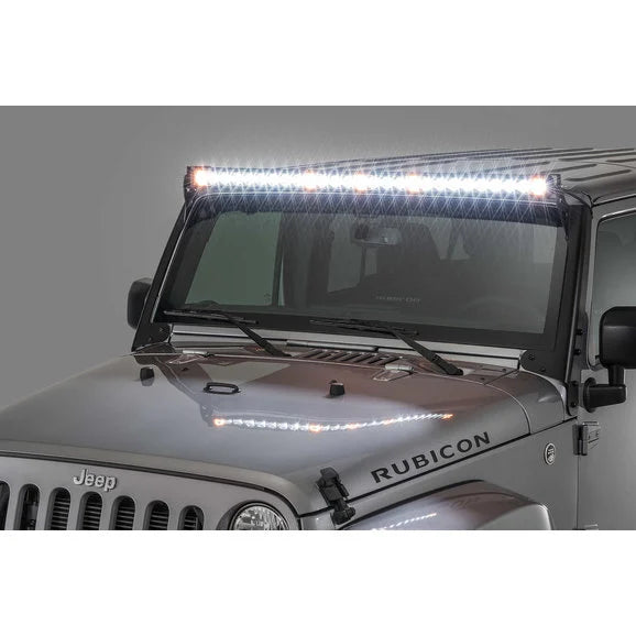 Load image into Gallery viewer, Quadratec J5 LED Light Bar Kit with 6 Bolt Style Windshield Mounting Brackets for 07-18 Jeep Wrangler JK
