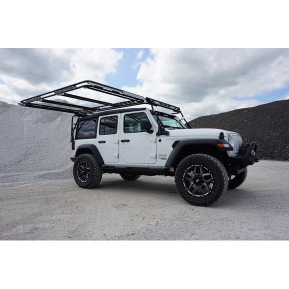 LoD Offroad JSR0791 Destroyer Sliding Roof Rack Kit for 07-24 Jeep Wrangler JK & JL Unlimited 4-Door with the Destroyer Base Rack