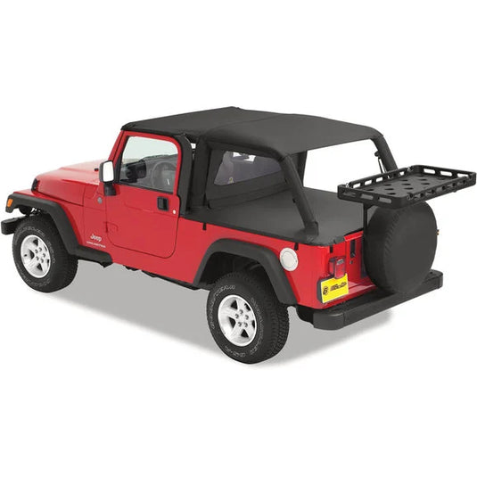 Bestop HighRock 4x4 Tailgate Rack Bracket with Universal Rack Tray for 87-06 Jeep Wrangler YJ, TJ & Unlimited