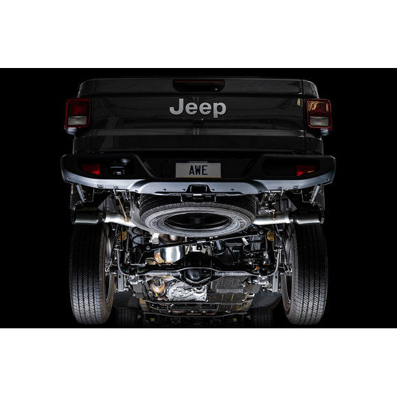 Load image into Gallery viewer, AWE Exhaust 3015-33101 Tread Edition Dual Cat-Back Exhaust For 20-22 Jeep Gladiator JT with 3.6L Engine
