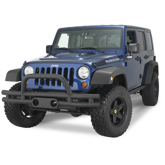 Load image into Gallery viewer, Rampage Products 88625 Front Double Tube Bumper with Fog Light Holes in Textured Black for 07-24 Jeep Wrangler JL, JK &amp; Gladiator JT
