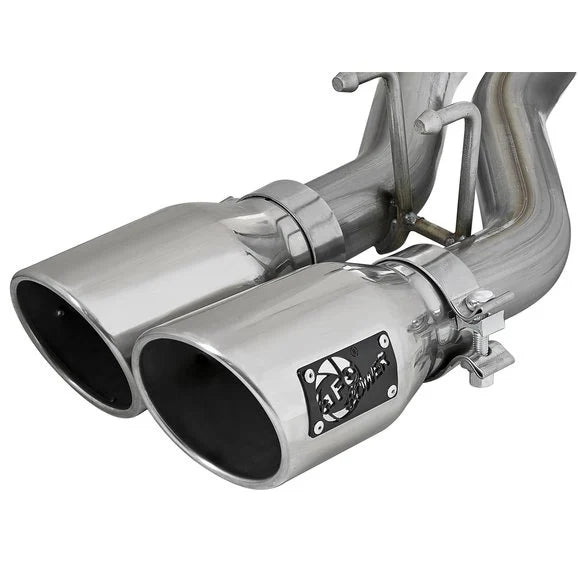 Load image into Gallery viewer, aFe Power Rebel Series 2.5&quot; Dual Exit Center Cat-Back Exhaust in Stainless Steel for 07-18 Jeep Wrangler JK Unlimited 4 Door
