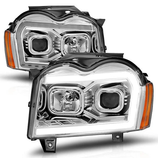 Anzo USA Projector Switchback Plank Style Headlights for 05-07 Grand Cherokee WK