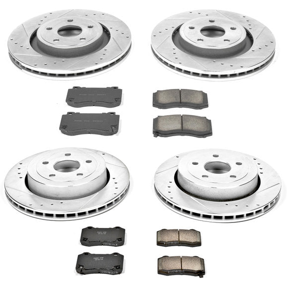 Power Stop K2876 Front & Rear Z23 Evolution Sport Performance 1-Click Brake Kit for 06-10 Jeep Grand Cherokee WK SRT8