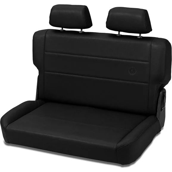 Bestop TrailMax II Fold & Tumble Rear Bench Seat in Vinyl for 55-95 Jeep CJ5, CJ6, CJ7, CJ8 Scrambler & Wrangler YJ