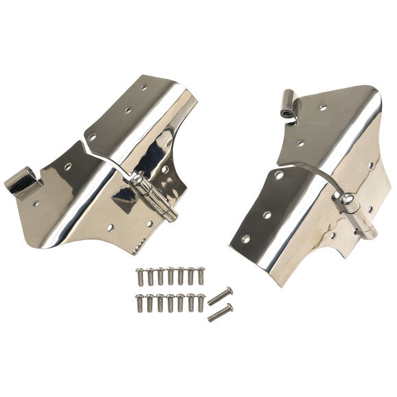 Kentrol Stainless Steel Windshield Hinge Set for 97-06 Jeep Wrangler TJ & Unlimited