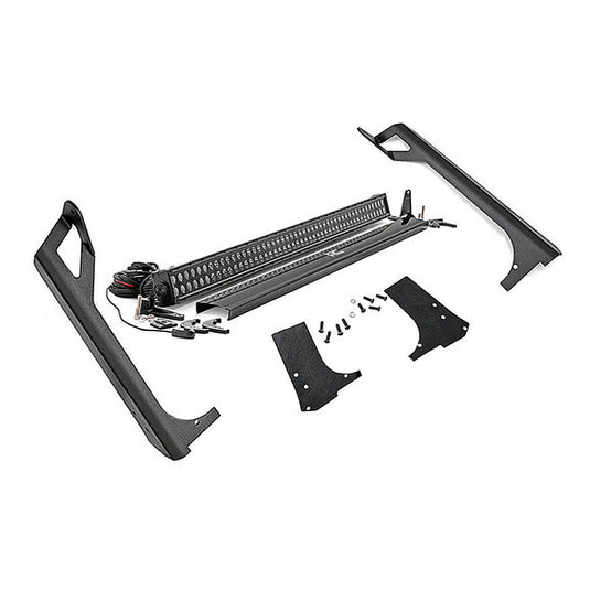 Rough Country 50-Inch Straight LED Light Bar Upper Windshield Mount Kit for 97-06 Jeep Wrangler TJ & Unlimited