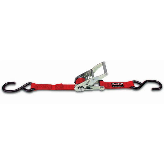 MasterCraft 1"x6' Ratchet Strap with Vinyl Coated S Hooks