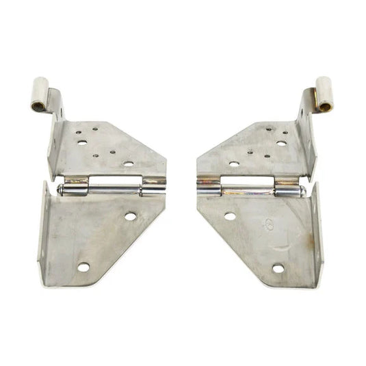 Kentrol Stainless Steel Windshield Hinge Set for 76-95 Jeep CJ & Wrangler YJ