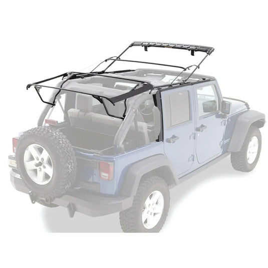 Bestop Supertop NX Soft Top with 2 Piece Soft Doors and Tinted Windows In Black Diamond for 07-18 Jeep Wrangler Unlimited JK 4 Door