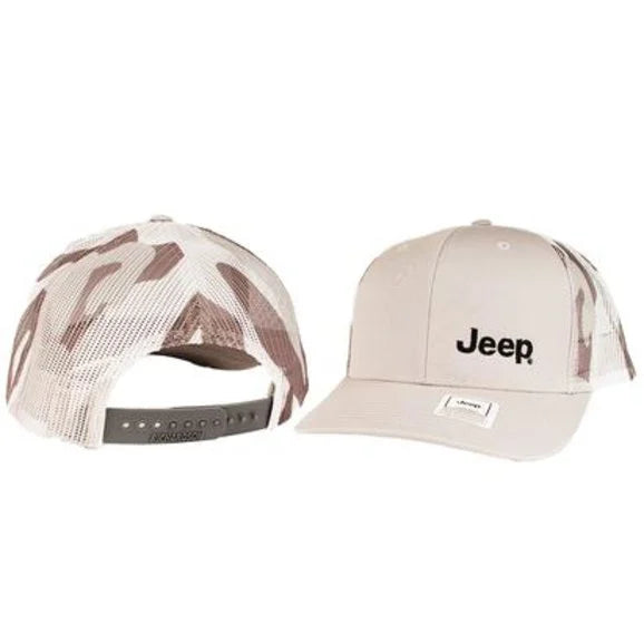 Load image into Gallery viewer, Jeep Merchandise Jeep Logo Richardson Trucker Hat in Gray &amp; Camo
