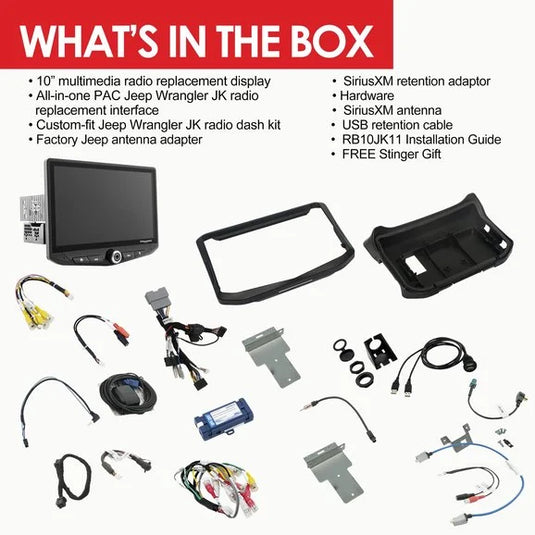 Stinger Off-Road RB10JK11B HEIGH10 Digital Multimedia Receiver for 11-18 Jeep Wrangler JK