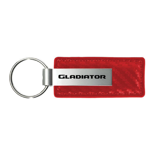 Automotive Gold Carbon Fiber Leather Gladiator Keychain