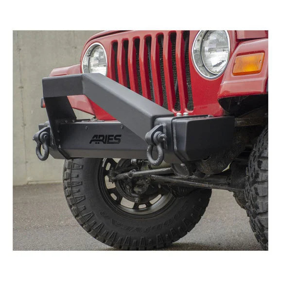 Load image into Gallery viewer, Aries 2186001 TrailCrusher Front Bumper with Brush Guard for 97-06 Jeep Wrangler TJ &amp; Unlimited TJ
