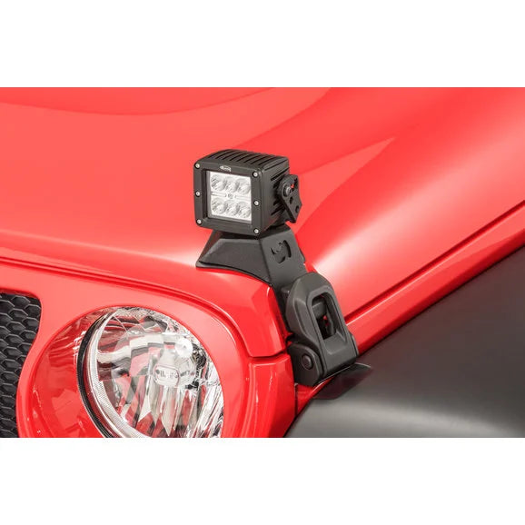 Load image into Gallery viewer, Go Rhino 730035T Hood Latch Light Mount Pods for 18-21 Jeep Wrangler JL Unlimited &amp; Gladiator JT
