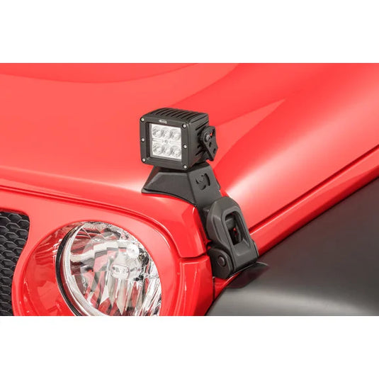 Go Rhino 730035T Hood Latch Light Mount Pods for 18-21 Jeep Wrangler JL Unlimited & Gladiator JT